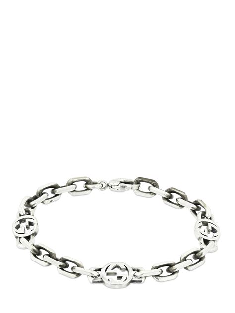 silver bracelet with interlocking g